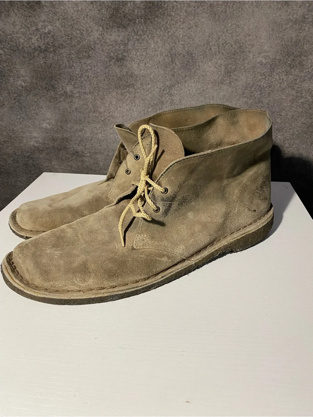 Clarks Originals Men's Desert Boot Sand Suede Chukka Crepe Sole Size 14 M